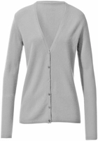 Vest 100% kasjmier model Cora Van Peter Hahn Cashmere grijs