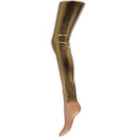Merkloos Carnaval verkleed strakke dames legging - goud metallic - verkleedkleding -