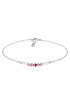 Elli Fußschmuck Kugel Strand Meer Swarovski Kristalle, 925er Silber, rosa, rosa