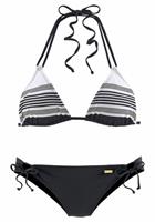 JETTE Triangel-Bikini mit modernem Streifendesign