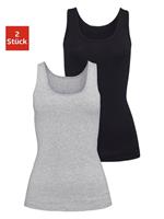 H.I.S Hemd van elastische katoen-kwaliteit, tanktop, onderhemd (Set van 2)
