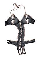 petite fleur gold Body-ouvert met beugels, gemaakt van licht transparant materiaal, sexy lingerie, sexy ondergoed