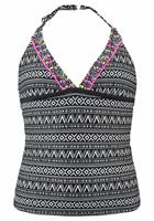 Tankini mit Ethnodruck und Kontrastdetails