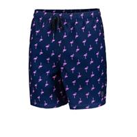 Falcon zwemshort Dray met all over print donkerblauw