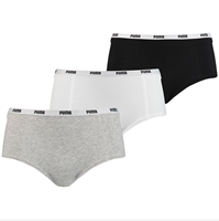 Puma Mini Short Dames Zwart/Wit/Grijs 3-Pack -L