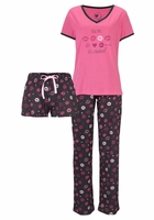 Vivance Dreams Pyjama met kuslippen print (3-delig)