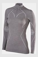 Falke - Women's Wool-Tech Zip Shirt - Merino-ondergoed, zwart/grijs