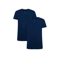 Bamboo Basics 2-pak heren T-shirts V-hals - Velo - Bamboe heren ondershirts korte mouwen - Donkerblauw - Groen - Wit - Zwart