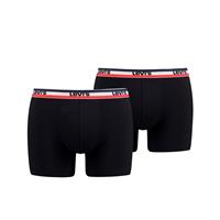 levi's 2-pack boxershorts logo boxer - black