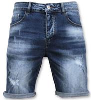 Enos Korte broek gescheurd short blauw