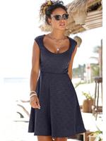 Beachtime Zomerjurk met geborduurde oogjes, elegante jersey jurk, strandjurk