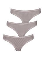 Lascana String van elastische katoen met zachte kant (3 stuks)