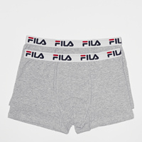 Fila Herren Boxer Shorts, 2er Pack - Baumwolle, einfarbig, grau