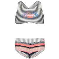 Snapper Rock UV werende Bikini Kinderen Streep - Maat 104-110 - Blauw/Wit