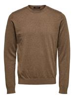 Selected Pima Katoen Sweater Heren Bruin