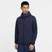 Nike Lichtgewicht sweatshirt met capuchon en ritssluiting Sportswear Tech Fleece-hoodie voor heren, middernachtblauw/zwart