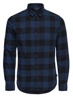 Only & Sons Geruit Overhemd Met Lange Mouwen Heren Blauw