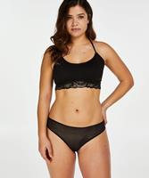 Hunkemöller Invisible string Stripe mesh Zwart