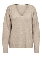 V-Kragen Pullover, beige