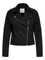 Faux Suède Biker Jas Dames Zwart