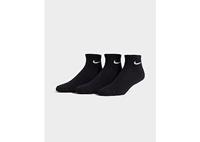 Nike 3 Pack Cushioned Quarter Socks - Black/White - Heren