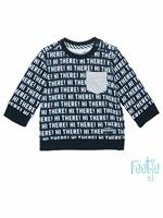 Feetje Sweatshirt Hi There marine gemustert