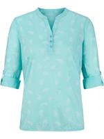 Blouse in winterturquoise geprint van heine