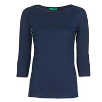 Benetton, T-shirt Mit 3/4-ärmeln,  Dunkelblau, Damen