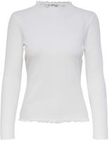 Only Langarmshirt, Stehkragen, gerippt, für Damen, weiß