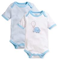 Playshoes Schnizler set 2 rompers korte mouw olifantje lichtblauw