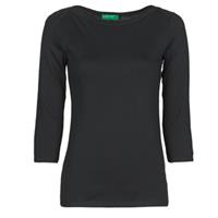 Benetton, T-shirt Mit 3/4-ärmeln,  Schwarz, Damen