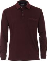 Casa Moda Poloshirt, Langarm, Brusttasche, für Herren, dunkelrot