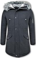 Enos Lange winterjas met faux bontkraag