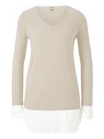 Linea Tesini Damen Pullover Rundhals Langarm warm Winter beige  Pulli