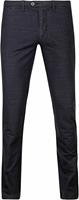 Broek Suitable Chino Sartre Ruit Donkerblauw