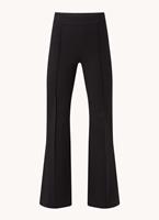 High waist flared fit pantalon van jersey met deelnaad