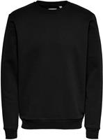 Solid Colored Sweatshirt Heren Zwart