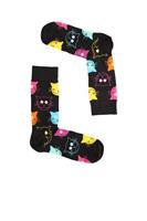 Happy Socks Cat Sokken - Zwart/Multi