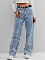 ZAFUL Jeans mit Weitem Bein und Hoher Taille