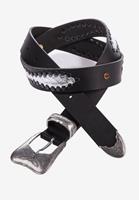 Cipo & Baxx Ledergürtel mit Metallic-Muster