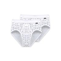 Schiesser Sportslip met gulp set van 2 stuks wit geruit - Essentials 