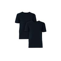 Baldessarini BALDESSARINI Herren Unterhemd 2er Pack - T-Shirt, Rundhals, Halbarm, Stretch Cotton Unterhemden schwarz Herren 