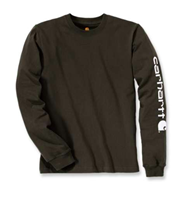 Carhartt EK231 Signature Sleeve Logo Longsleeve T-Shirt - Relaxed Fit - Peat - L