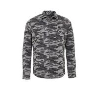 CIPO & BAXX Camouflage Hemd Langarmshirts grau Herren 