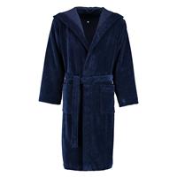 Bademantel Herren Kapuze Roberto marine blau - 493 Bademäntel blau Herren 