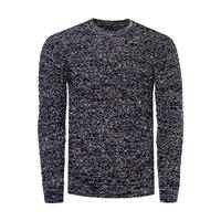 Rusty Neal Zware contrasterende grof gebreide ronde hals trui