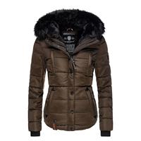 MARIKOO Steppjacke Lotusblüte Winterjacken braun Damen 