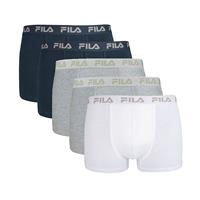 Fila Herren Boxer Shorts, 5er Pack - Logobund, Urban, Cotton Stretch, einfarbig Boxershorts mehrfarbig Herren 