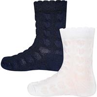 Baby Socken Doppelpack für Mädchen, Herzen blau/weiß Mädchen 