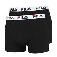 Fila Herren Boxer Shorts, 2er Pack - Baumwolle, einfarbig Boxershorts schwarz Herren 